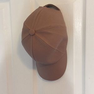 pink faux leather hat